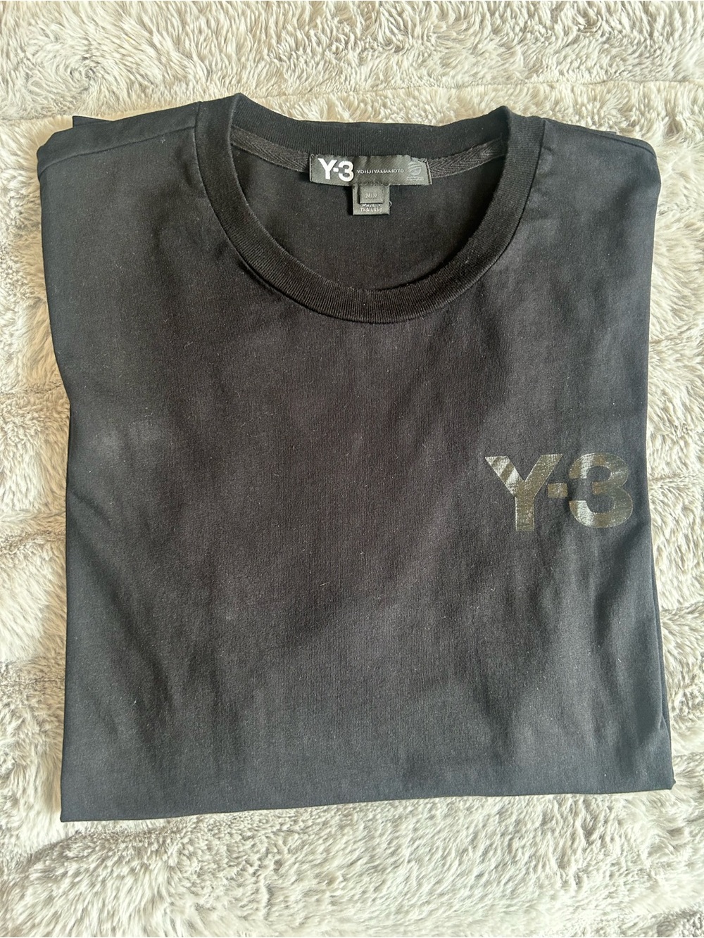 Y-3 Black Crewneck Tee with Subtle Logo